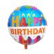 Fóliový balón Happy Birthday sviečky 18"