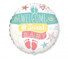 Fóliový balón Welcome sweet baby 18"