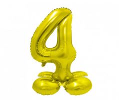 Balón fóliový stojaci číslo 4 zlaté 72 cm
