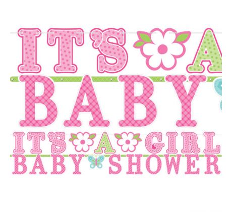 Písmenkový banner Baby shower ružový