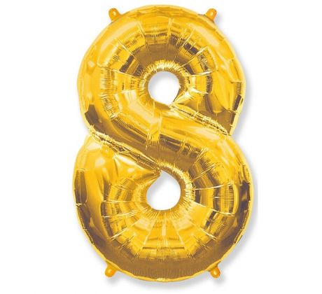 Balón fóliový zlatý číslo 8