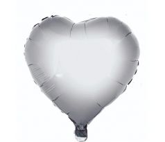 Balón fóliový srdce strieborné 36 cm