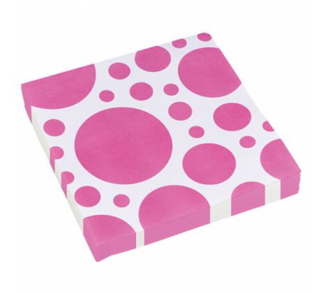 Papierové servítky ružové bodky