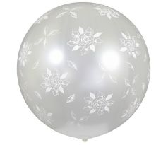 Balón guľa perlová s potlačou ruže