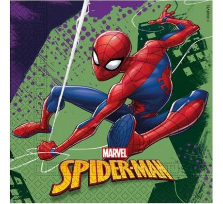 papierové servítky Spiderman 20 ks, 33x33 cm