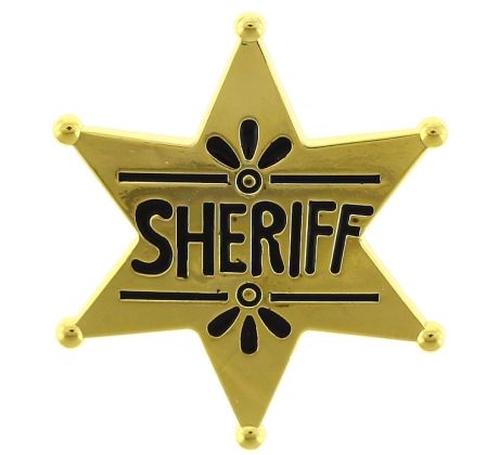 Kovová päťcípa šerifská hviezda