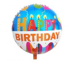 Fóliový balón Happy Birthday sviečky 18"