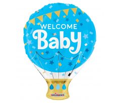 Fóliový balón - Balón Welcome baby modrý 46 cm