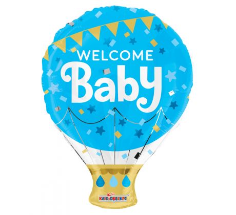Fóliový balón - Balón Welcome baby modrý 46 cm