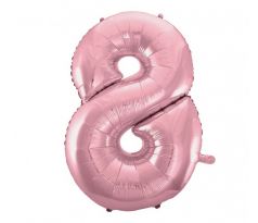 Balón fóliový číslo 8 svetloružový 92 cm