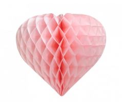 Papierové srdce svetloružové 26 cm