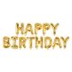 Sada balónových písmen Happy Birthday zlaté 3,4 m