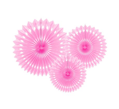 Papierové rozety svetlo ružové 20, 25 a 30 cm / 3 ks v bal.