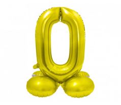 Balón fóliový stojaci číslo 0 zlaté 72 cm