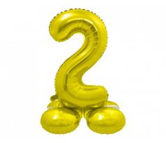 Balón fóliový stojaci číslo 2 zlaté 72 cm