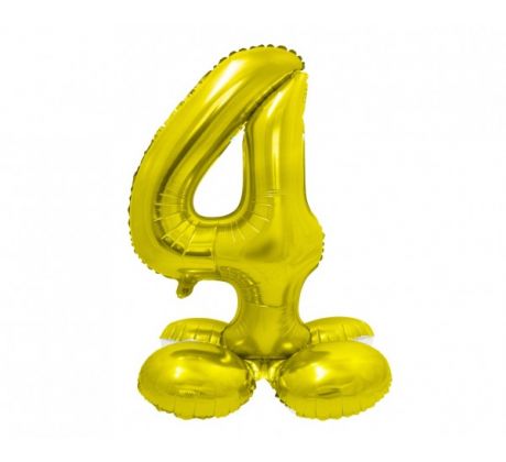 Balón fóliový stojaci číslo 4 zlaté 72 cm
