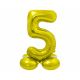 Balón fóliový stojaci číslo 5 zlaté 72 cm