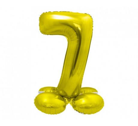 Balón fóliový stojaci číslo 7 zlaté 72 cm