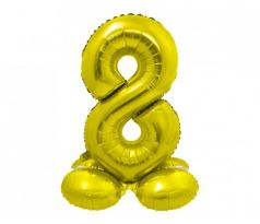 Balón fóliový stojaci číslo 8 zlaté 72 cm