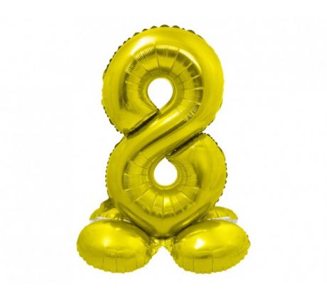 Balón fóliový stojaci číslo 8 zlaté 72 cm