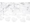 Vystreľovacie konfety biele srdcia 40 cm