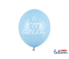 Latexové balóny modré Happy Birthday 30 cm
