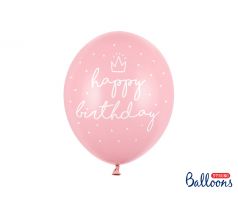 Latexové balóny ružové Happy Birthday 30 cm