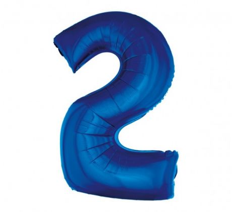 Balón fóliový číslo 2 modrý 92 cm