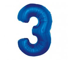 Balón fóliový číslo 3 modrý 92 cm