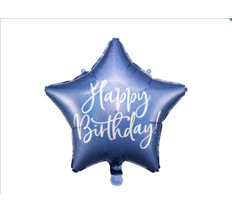 Fóliový balón hviezda modrá s nápisom 40 cm