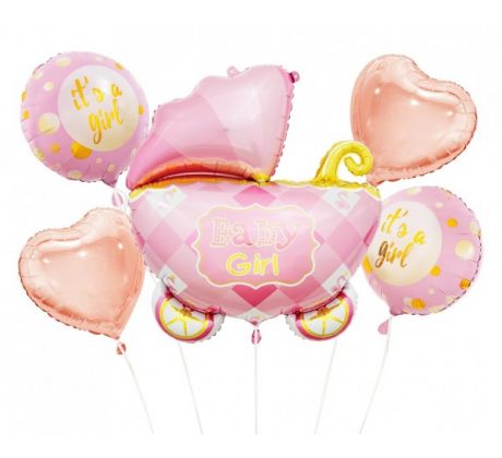 Sada fóliových balónov Je to dievčatko 5 ks