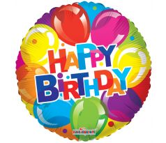 Fóliový balón Happy Birthday - balóniky 46 cm