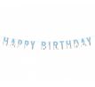Nápis Happy Birthday modro-strieborný 1,6 m