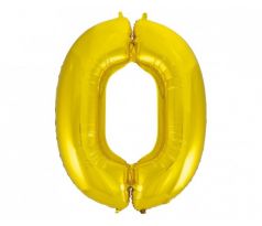 Balón fóliový číslo 0 zlatý 92 cm