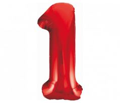 Balón fóliový číslo 1 červený 92 cm