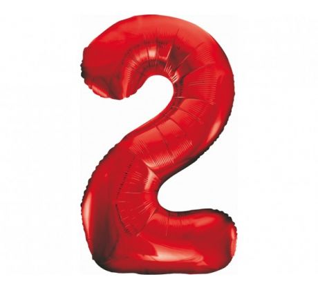 Balón fóliový číslo 2 červený 92 cm