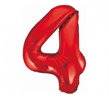 Balón fóliový číslo 4 červený 85 cm