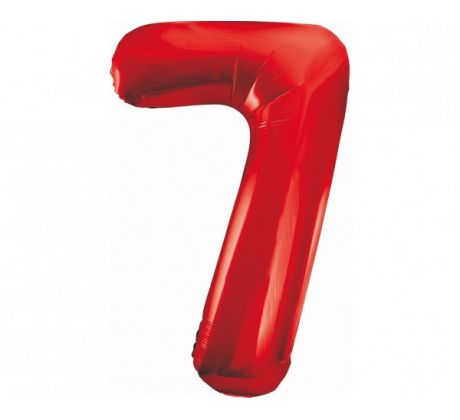 Balón fóliový číslo 7 červený 85 cm