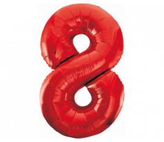 Balón fóliový číslo 8 červený 85 cm