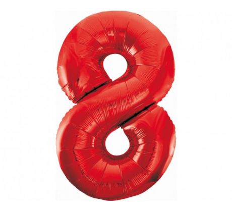 Balón fóliový číslo 8 červený 85 cm