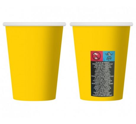 Papierové poháre žlté 6 ks