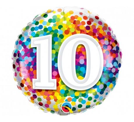 Fóliový balón k 10 narodeninám 46 cm