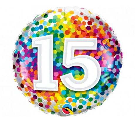 Fóliový balón k 15 narodeninám 46 cm