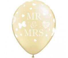 Latexové balóny 28 cm perleťové MR & MRS 6 ks