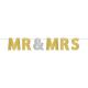 Papierový nápis Mr. & Mrs. zlatý 365 x 17.7 cm