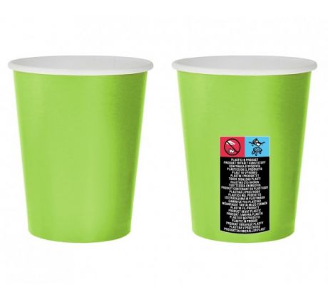 Papierové poháre zelené 14 ks