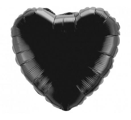 Balón fóliový srdce čierne 46 cm