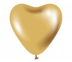 Latexové balóny platinové 30 cm srdce zlaté 6 ks
