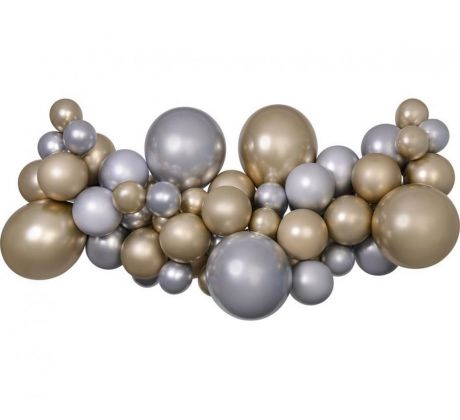Balónová girlanda zlato-strieborná platinum 3 m