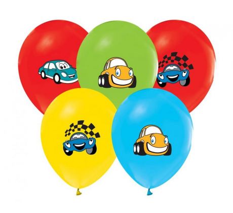 atexové balóniky 30 cm autíčka 5 ks/bal.